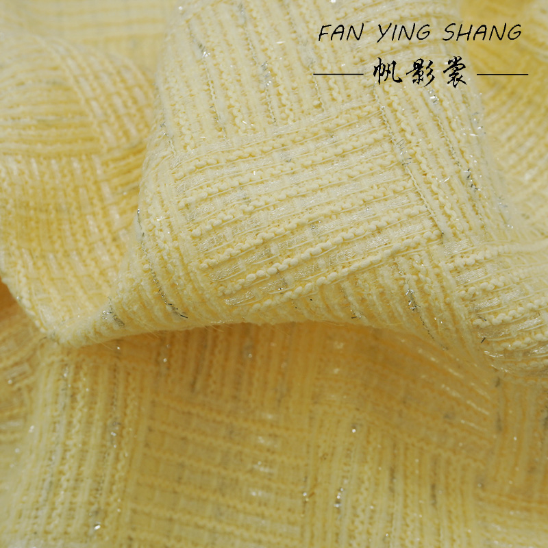 Ярко-желтая модная твидовая тк – обзор и цена Sewing Tweed Fabric