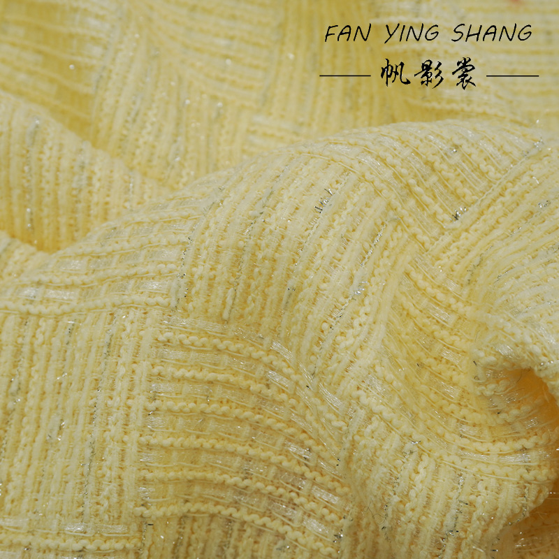 Ярко-желтая модная твидовая тк – обзор и цена Sewing Tweed Fabric